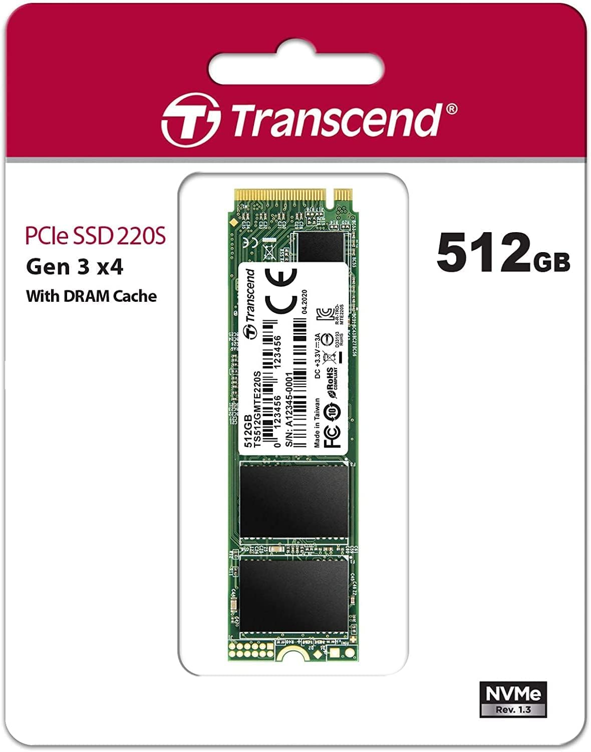 Transcend 220S M.2 NVME SSD 2280 PCIe Gen3x4 3D NAND Flash DRAM Cache | Sequential Read Speed Upto 3500 MB/s Transcend 220S M.2 NVME SSD 2280 PCIe Gen3x4 3D NAND Flash DRAM Cache | Sequential Read Speed Upto 3500 MB/s
